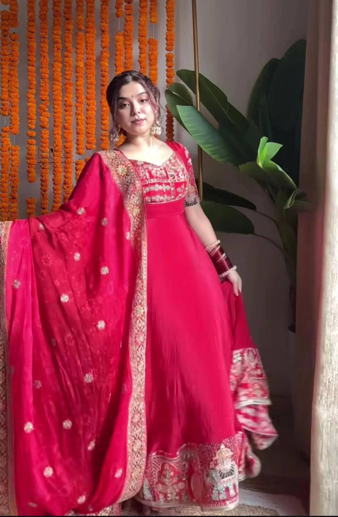 Dazzling Red Celebrate Cultural Beauty - Image 3