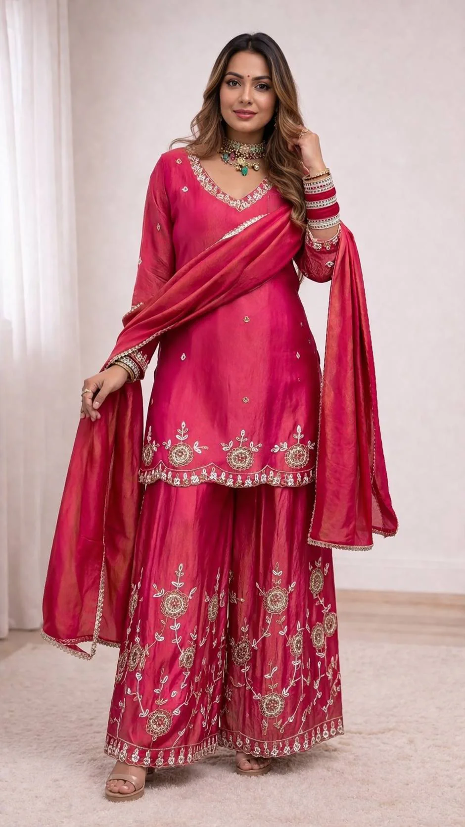 Radiant Elegance in Rich Pink - Image 3
