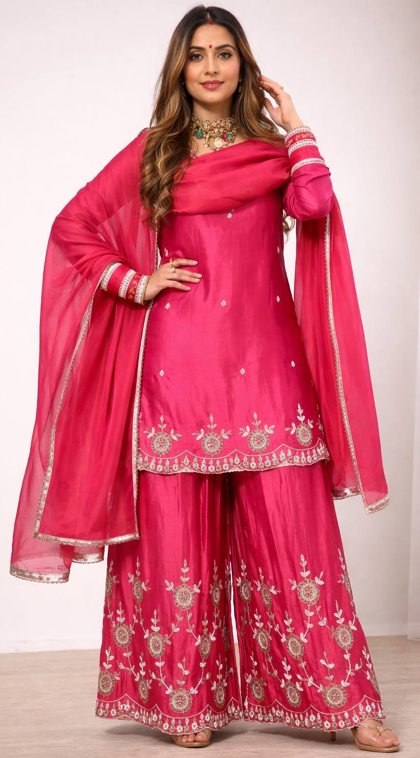 Radiant Elegance in Rich Pink - Image 4