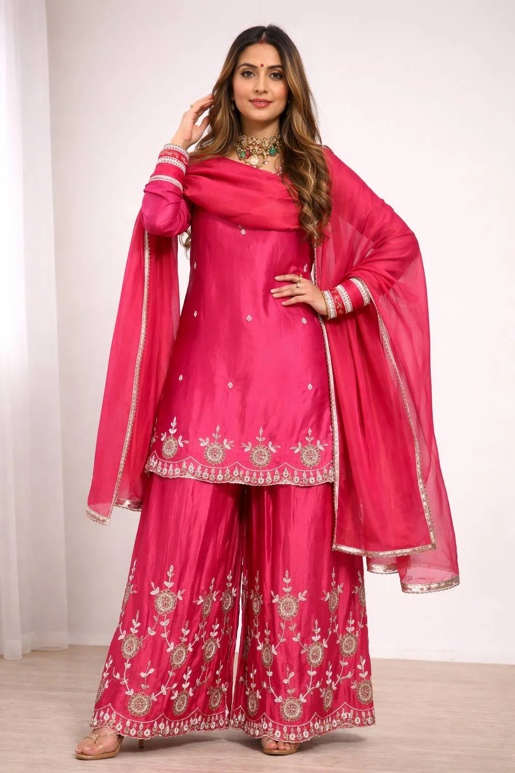 Radiant Elegance in Rich Pink - Image 5