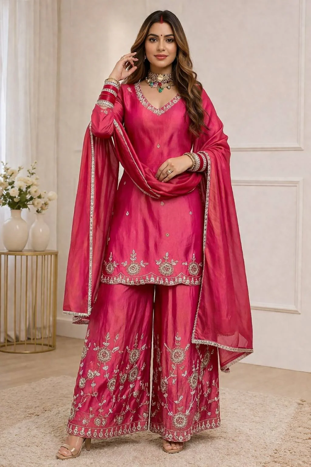 Radiant Elegance in Rich Pink - Image 6